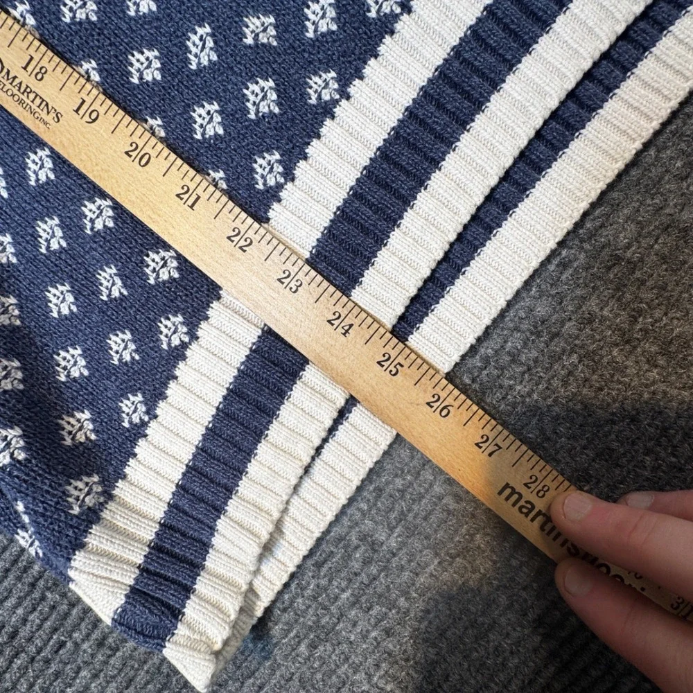 VTG Jantzen Blue White Diamond Pattern Crewneck Sweater Men's Size L Made in USA